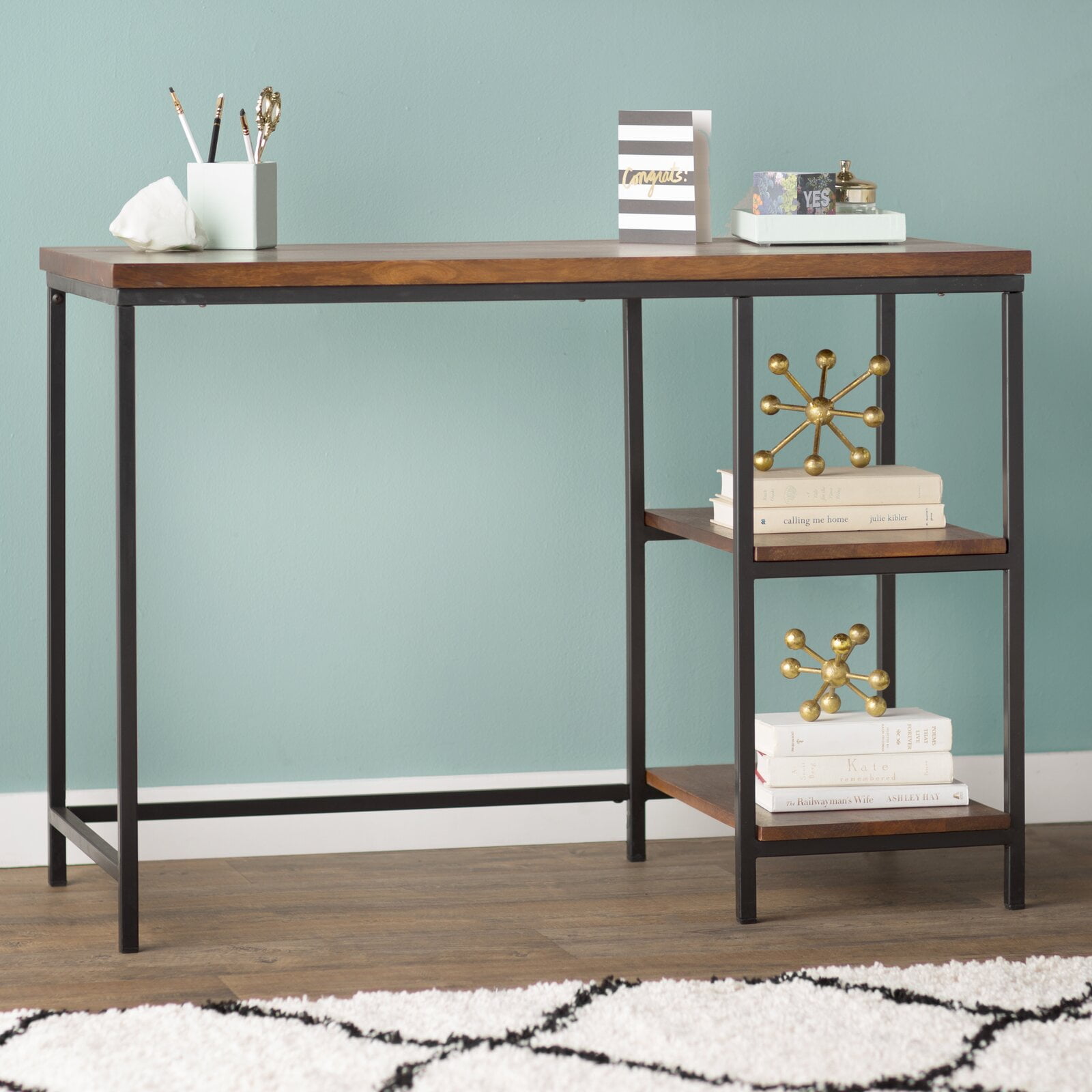 Defranco solid wood desk deals