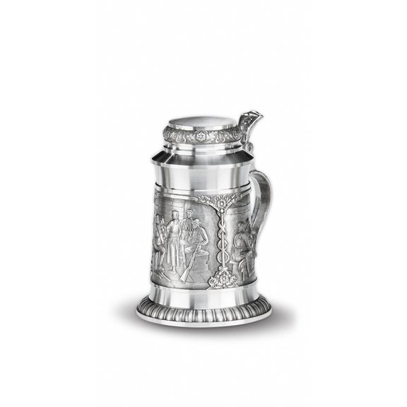 Defregger 0.5 liter beer stein with flat lid