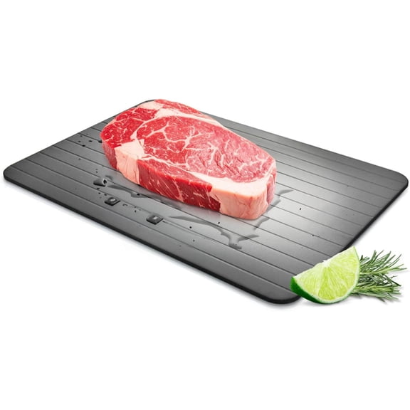 Defrost Tray For Frozen Meat 11.8" 8.2" Efficient Defrosting Plate, 10x Faster Non-Stick Aluminum Alloy Meat Thawing Board for Frozen Food & Meat, Black