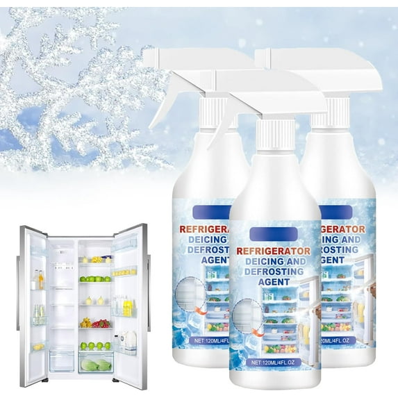 Defrosting Spray For Fridge Freezer, Refrigerator Cleaner Inside Spray, Refrigerator Defrosting Spray, Frost Remover Defrost Spray For Refrigerator And Freezer, Fast Defrost Removal (120ml)