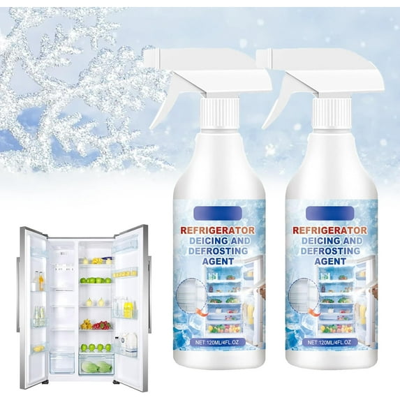 Defrosting Spray For Fridge Freezer, Refrigerator Cleaner Inside Spray, Refrigerator Defrosting Spray, Frost Remover Defrost Spray For Refrigerator And Freezer, Fast Defrost Removal (120ml)