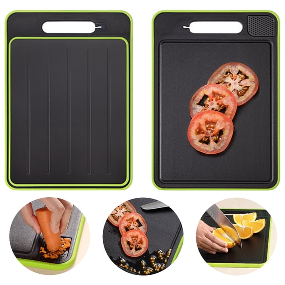 Defrosting Tray Double Sided Chopping Board with Grater Sharpener Thawing Tray for Cooking Enthusiasts