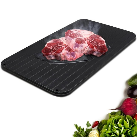 Defrosting Tray for Frozen Meat, Extra-Large Thawing Plate Defrosting Tray with Extra Thickness, Rapid and Safer Way of Thawing Food, High Conductive Aluminum defrosting Plate for Frozen Meat