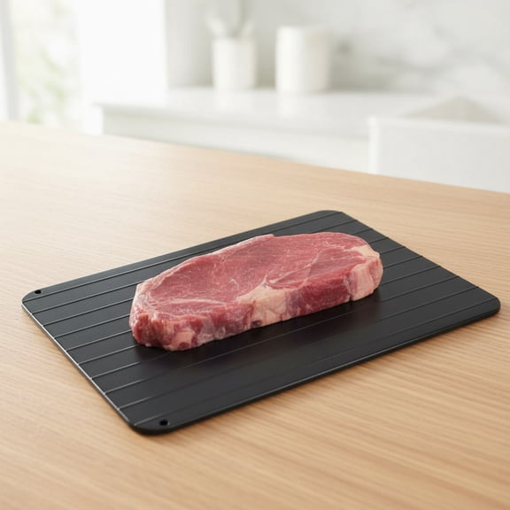 Defrosting Tray for Meat, Food Rapid Thaw Defrosting Tray Quick Defroster Plate, Thawing Plate Kitchen Mat, Kitchen Gadgets for Home Thawing Plate (COLOR: black)