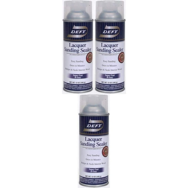 Deft 37125015138 Lacquer Sanding Sealer Spray, 12Ounce Pack of 3