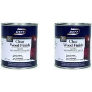 2-pack Deft Interior Clear Wood Finish Gloss Brushing Lacquer - Clear, Gloss - 2 Pack, Quart   Interior & Exterior Use, Professional Finish