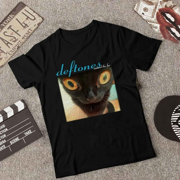 Deftones Around The Fur Funny Black Cat Album Graphic T-Shirt unisex up to 5XL