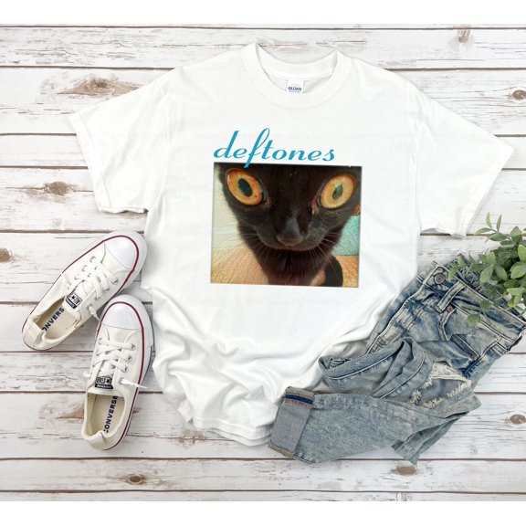 Deftones Around The Fur Funny Black Cat Album Graphic T-Shirt unisex up to 5XL