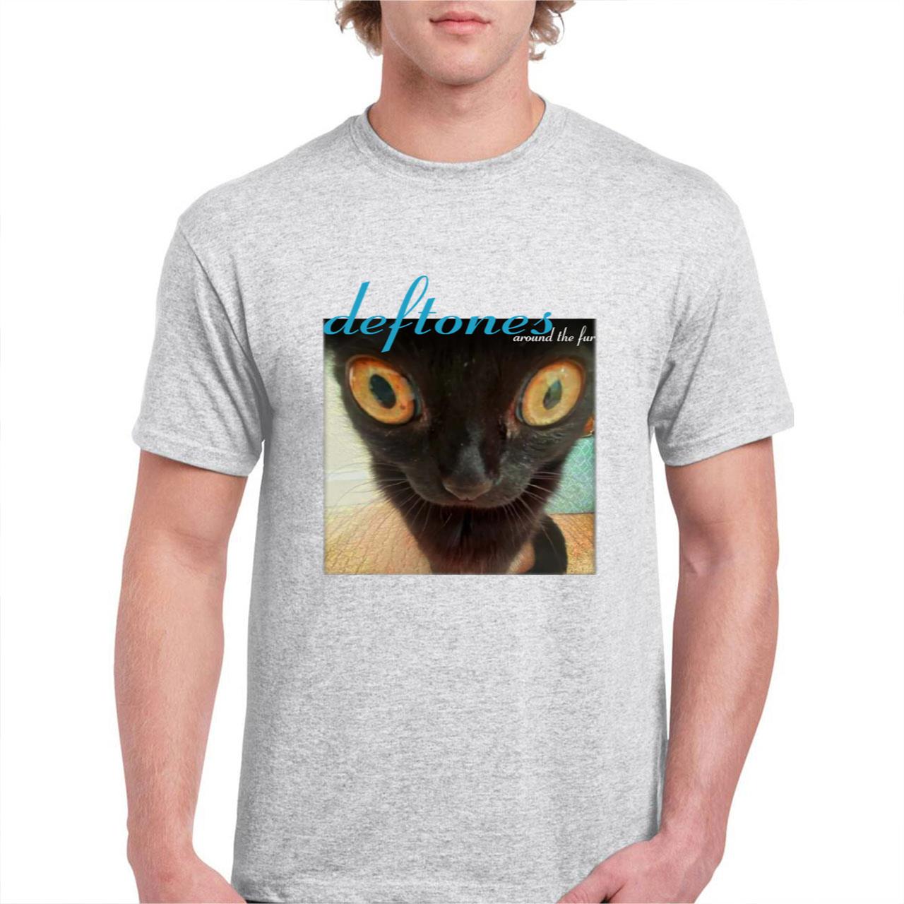 Deftones around the fur cat band Vtg Black Men Black Tee Shirt Size S