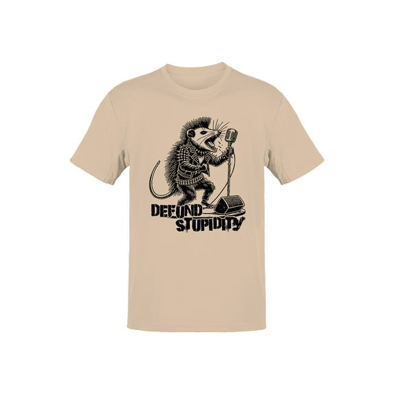 Defund stupidity, opossum with punk style singing rock metal Men's T-shirt