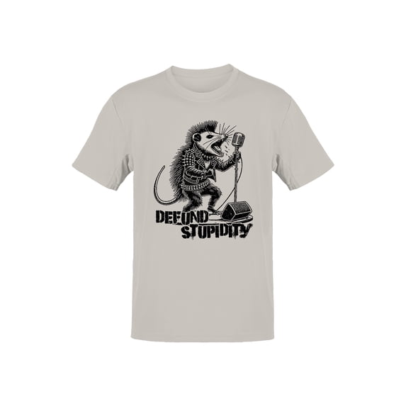 Defund stupidity, opossum with punk style singing rock metal Men's T-shirt