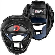 Defy Boxing Headgear - Ideal for Men & Women, MMA, Boxing, Headgear, UFC, Fighting, Sparring, Taekwondo, BJJ, Training, Black, L