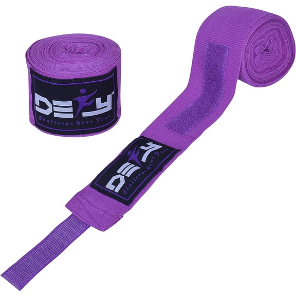 Defy Hand Wraps for Boxing, Muay, Thai MMA, Elastic Bandages for Men and Women, Pack of 2, 180 Inch