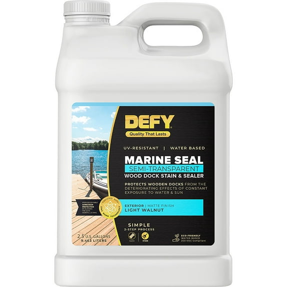SAVER SYSTEMS INC Marine Seal Wood Dock Stain & Sealer - UV Resistant - 2.5gal, Light Walnut