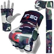 Defy Sports Gel Padded Fitness Gloves - Ideal for Men & Women, MMA, Muay Thai, Boxing Fight, Green Camo, M
