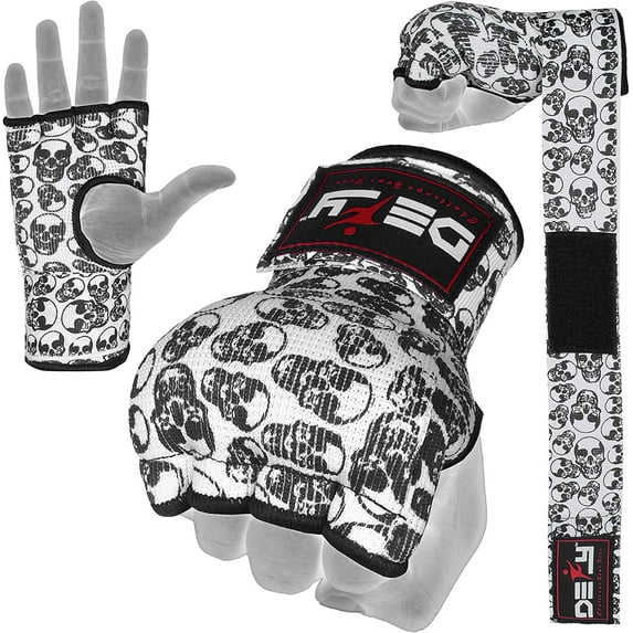 Defy Sports Gel Padded Fitness Gloves - Ideal for Men & Women, MMA, Muay Thai, Boxing Fight, Skulls, XL