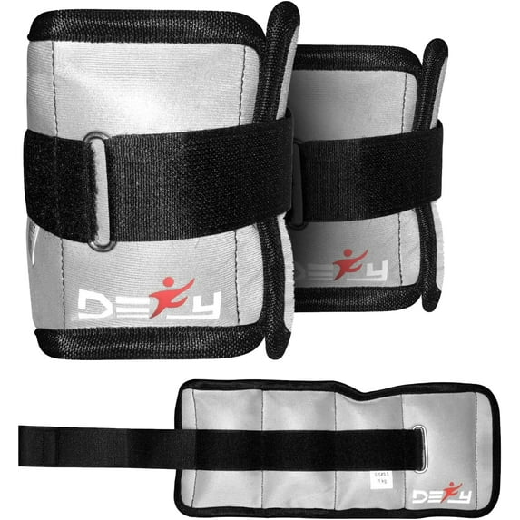 Defy Strength Training Ankle Weight - Adjustable Comfort Neoprene for Gym Fitness Workouts, Running, and Leg Weightlifting for Both Men & Women - Grey, 1 Pair
