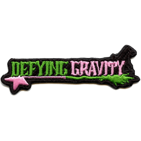 Defying Gravity Wand Patch Movie Witch Broom Embroidered Iron On