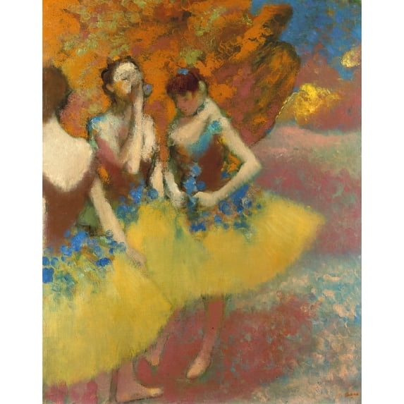 Degas Dancers C1891. N'Three Dancers In Yellow Skirts.' Oil On Canvas By Edgar Degas C1891. Poster Print by