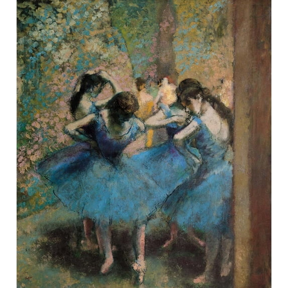 Degas "Dancers in Blue" (1890) Glossy Poster