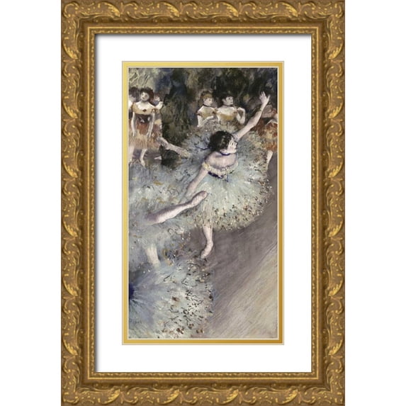 Degas, Edgar 10x14 Gold Ornate Wood Framed with Double Matting Museum Art Print Titled - Danseuse Basculant - Danseuse Verte