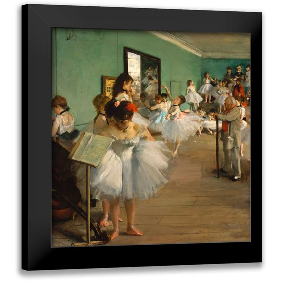 Degas, Edgar 12x13 Black Modern Framed Museum Art Print Titled - The Dance Class