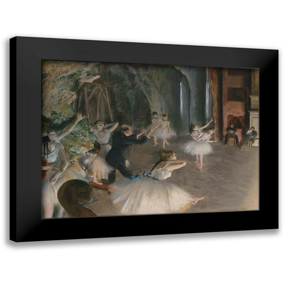 Degas, Edgar 14x11 Black Modern Framed Museum Art Print Titled - Stage Rehearsal