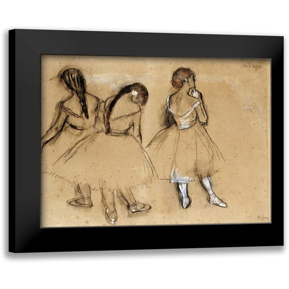 Degas, Edgar 14x11 Black Modern Framed Museum Art Print Titled - Three Dancers