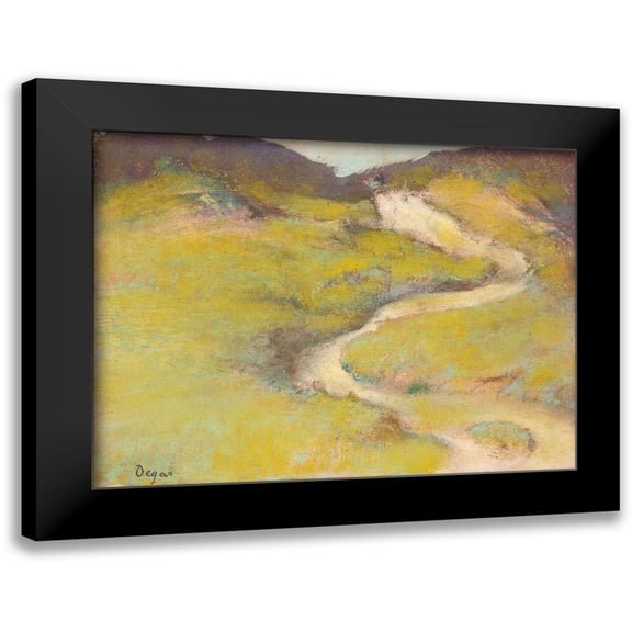 Degas, Edgar 14x12 Black Modern Framed Museum Art Print Titled - Pathway in a Field
