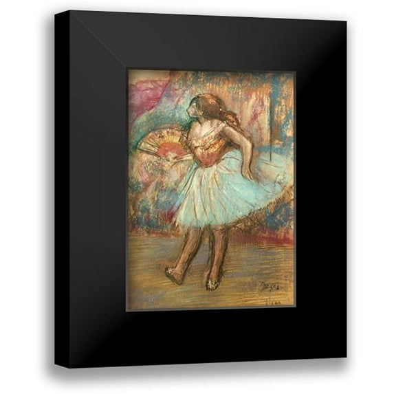Degas, Edgar 14x18 Black Modern Framed Museum Art Print Titled - Dancer With a Fan