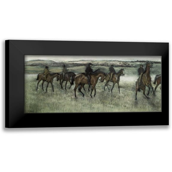 Degas, Edgar 14x8 Black Modern Framed Museum Art Print Titled - Race Horses