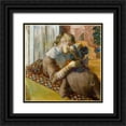 thumbnail image 1 of Degas, Edgar 15x15 Black Ornate Wood Framed with Double Matting Museum Art Print Titled - At the Milliners, 1 of 4