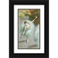 thumbnail image 1 of Degas, Edgar 15x24 Black Ornate Wood Framed with Double Matting Museum Art Print Titled - Dancer in Green, 1 of 4