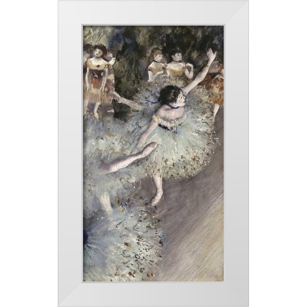 Degas, Edgar 12x18 Black Ornate Wood Framed with Double Matting