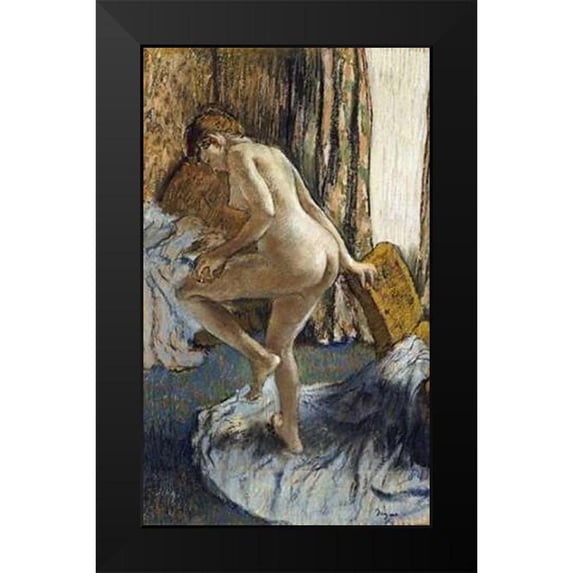 Degas, Edgar 16x24 Black Modern Framed Museum Art Print Titled - After The Bath