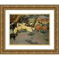 thumbnail image 1 of Degas, Edgar 18x15 Gold Ornate Wood Framed with Double Matting Museum Art Print Titled - Before the Performance, 1 of 4