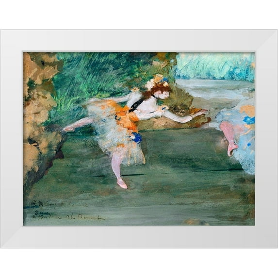 Degas, Edgar 18x15 White Modern Wood Framed Museum Art Print Titled - Dancer Onstage 