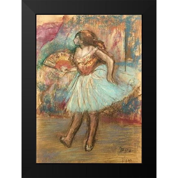 Degas, Edgar 18x24 Black Modern Framed Museum Art Print Titled - Dancer With a Fan
