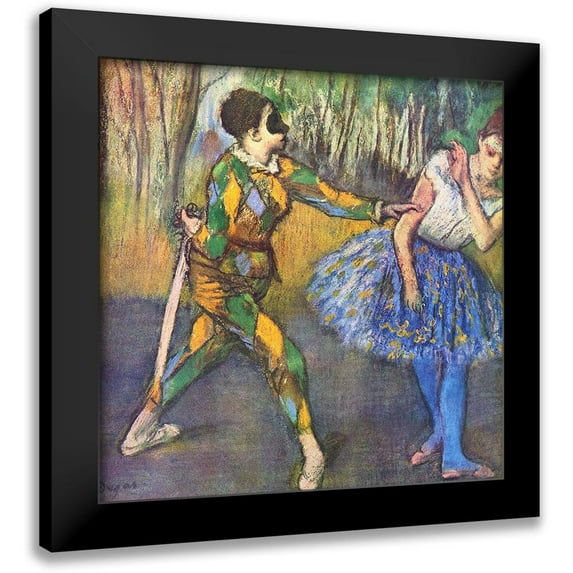 Degas, Edgar 20x20 Black Modern Framed Museum Art Print Titled - Harlequin and Colombine