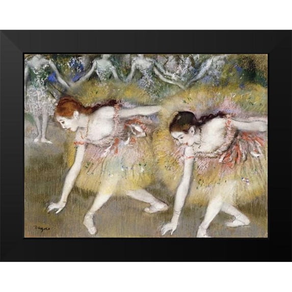 Degas, Edgar 24x19 Black Modern Framed Museum Art Print Titled - Dancers Bending Down