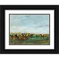 thumbnail image 1 of Degas, Edgar 24x19 Black Ornate Wood Framed with Double Matting Museum Art Print Titled - The Races, 1 of 4