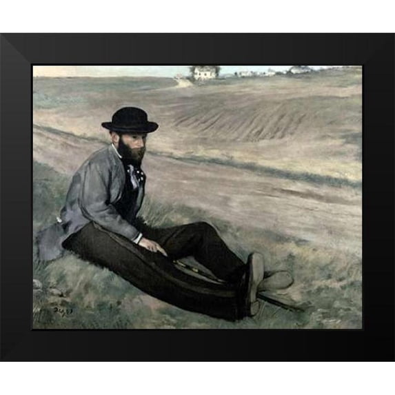 Degas, Edgar 24x20 Black Modern Framed Museum Art Print Titled - Portrait of Eugene Manet