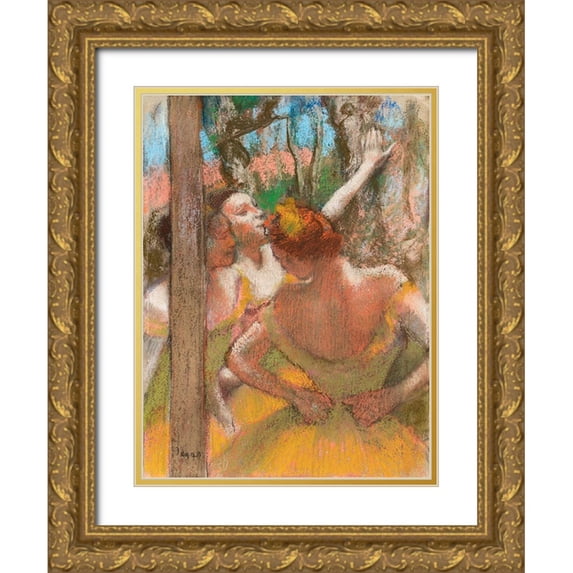 Degas, Edgar 25x32 Gold Ornate Wood Framed with Double Matting Museum Art Print Titled - Dancers