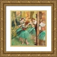 thumbnail image 1 of Degas, Edgar 26x26 Gold Ornate Wood Framed with Double Matting Museum Art Print Titled - Dancers, Pink and Green, 1 of 4