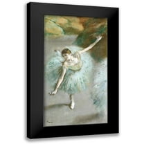 Degas, Edgar 9x14 Black Modern Framed Museum Art Print Titled - Dancer in Green