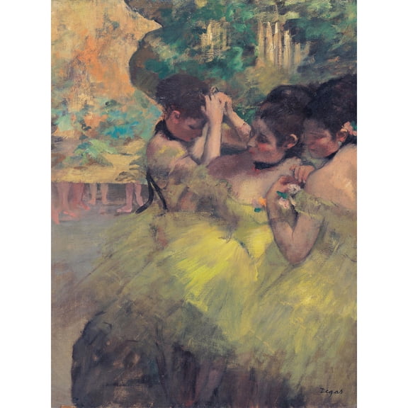 Degas Yellow Dancers In Wings Impressionist Painting Extra Large Art Print Wall Mural Poster Premium XL