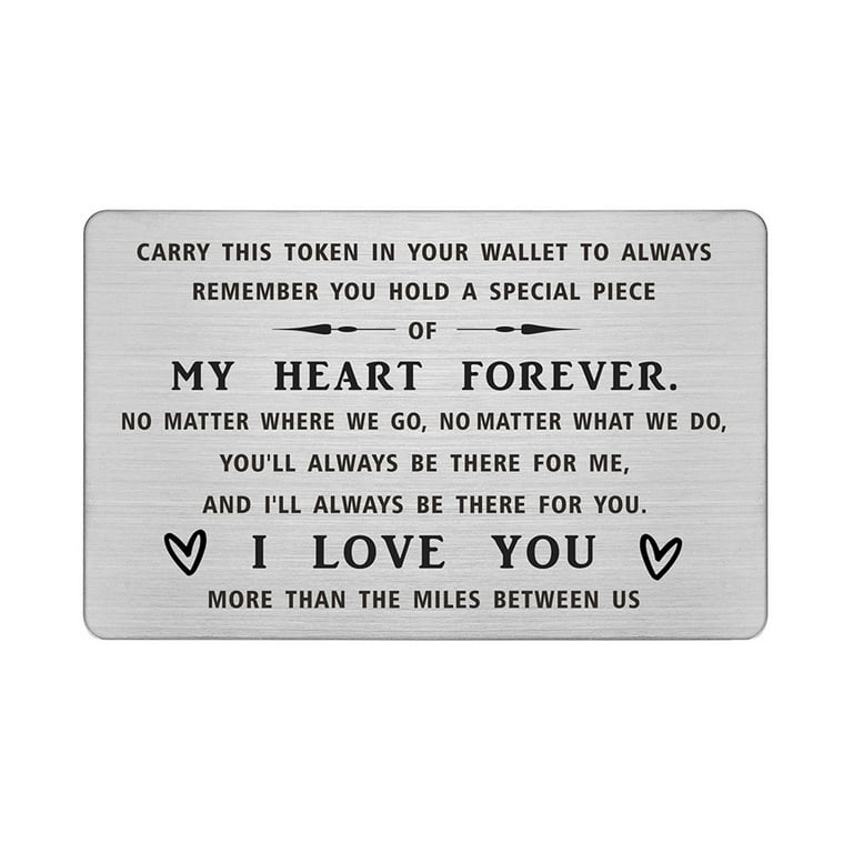 Yobent Boyfriend Gifts Card for Christmas Valentines Birthday, I Love You  Cards for Him, Fiance Engraved Wallet Card 