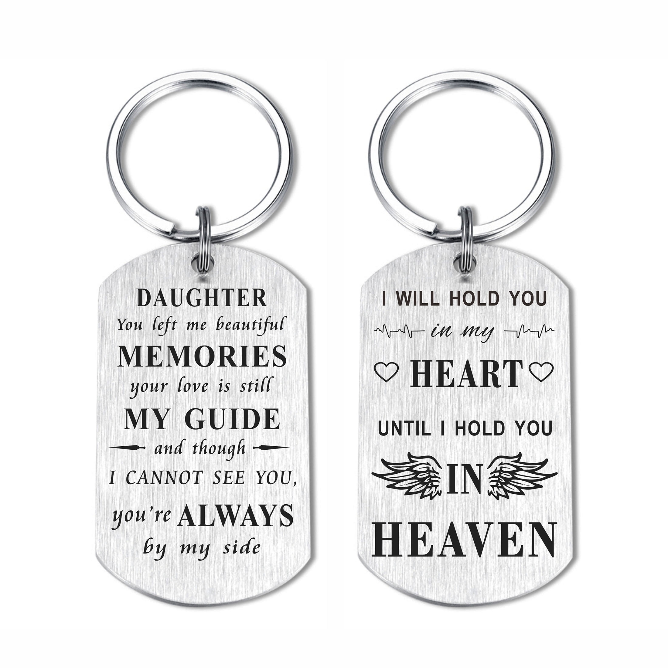 DEGASKEN Memorial Gift for Loss of Grandpa, Sympathy Gifts, My Heart Is in Heaven, Bereavement Gifts for Loss of Grandfather, Metal Keychain, Adult