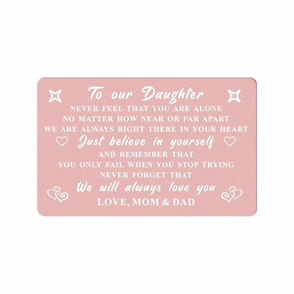 DEGASKEN Daughter Gifts from Parents, Love Card for Daughter Girls from Mom Dad, Teen Birthday Graduation Wallet Card