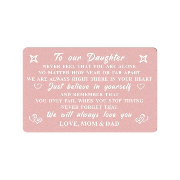 DEGASKEN Daughter Gifts from Parents, Love Card for Daughter Girls from Mom Dad, Teen Birthday Graduation Wallet Card